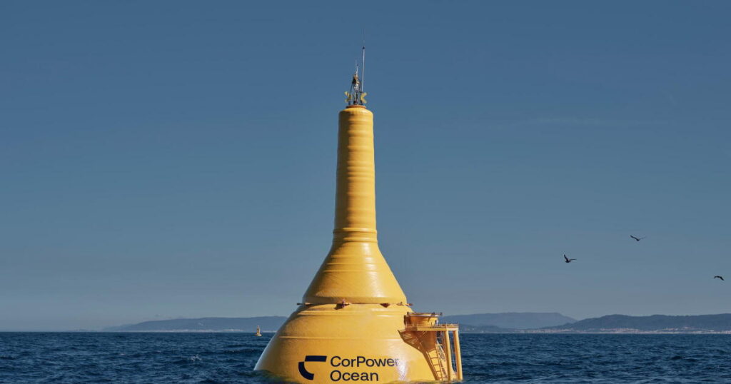 Boia C4 da CorPower Ocean flutuando no oceano