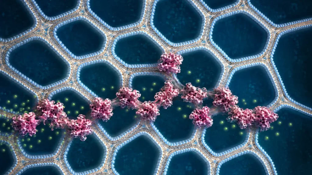 Estrutura microscópica de material impresso em 3D