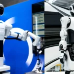 Robô humanoide industrial da Shanghai Electric em exposição